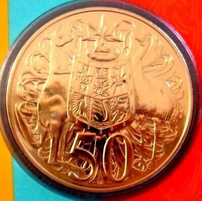 Australia 2016 50 Cent Gold Plated Specially Polished Dies Round WMF 1st Privy Mark Low Mint 5000