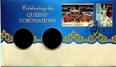 Australia 2013 Empty Coronation Stamp and Coin Cover PNC + Plastic Envelope Sans Coins