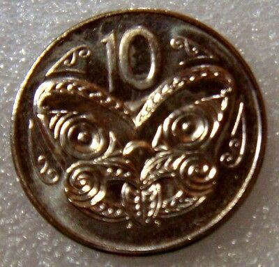New Zealand 1978 10 Cent  Uncirculated Maori Mask