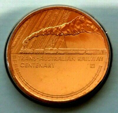 Australia 2017 $1 Uncirculated Trans - Australian Railway Centenary $1 M Mintmark