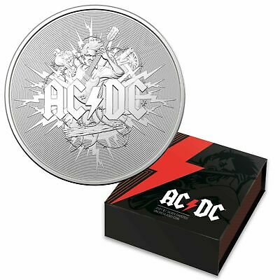 Australia 2021 $1 Uncirculated AC/DC 1 oz 999 Silver Frosted coin