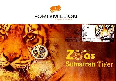 Australia 2012 $1 Uncirculated Sumatran Tiger Zoo Series Stamp and Coin Cover PNC