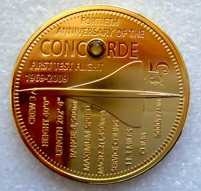 Tristan da Cunha 2009 £5 Proof Concorde Encapsulated Heat Shield of the Concorde