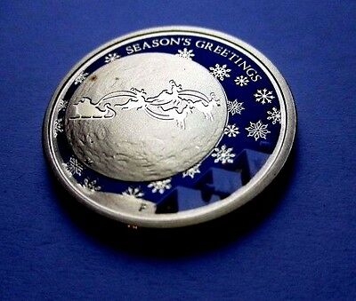 Australia 2014 $1 Christmas Santa Sled Coloured Frosted Uncirculated  Stamp and Coin Cover PNC