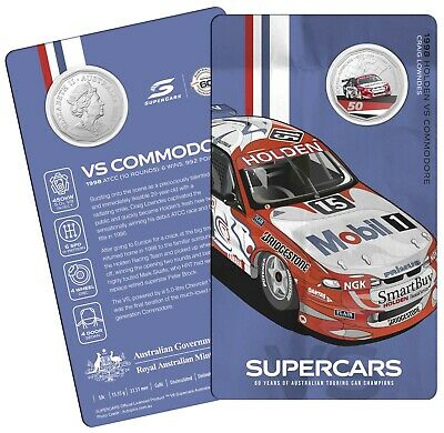 Australia 2020 50 Cent Coloured Uncirculated 60 Years of Supercars 1998 Holden VS Commodore