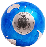 Barbados 2022 $5 Endangered Blue Earth with Meteorite from Space Silver 3oz Antiqued Silver Sphere Coin