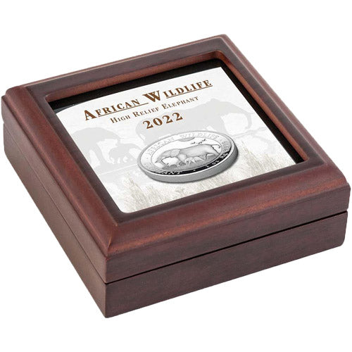 Somalia 2022 100 Shillings Somalian Elephant 1oz 99.99% Pure Silver High Relief Proof Coin