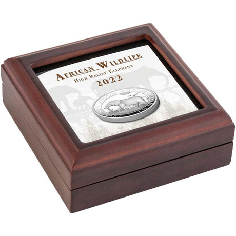 Somalia 2022 100 Shillings Somalian Elephant 1oz 99.99% Pure Silver High Relief Proof Coin