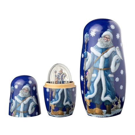 2022 $5 Solomon Islands Father Frost "Ded Moroz" Russian and Slavic Santa 1oz Silver Proof Coin Matryoshka dolls