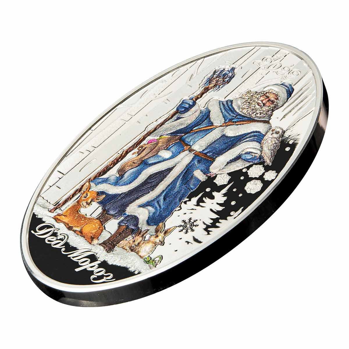 2022 $5 Solomon Islands Father Frost "Ded Moroz" Russian and Slavic Santa 1oz Silver Proof Co Reverse Tlt 