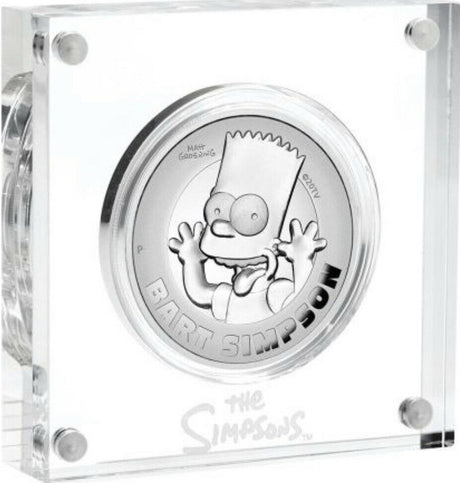 Tuvalu 2022 $2 The Simpsons - Bart Simpson 2oz Silver Proof High Relief Coin Perth Mint
