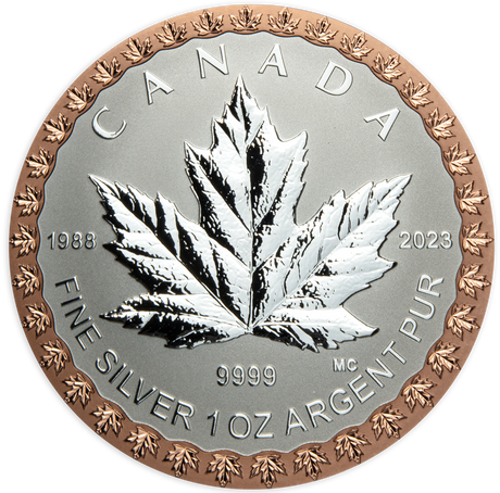 2022 Canada Silver Maple Leaf Fractional Year Set 35th Anniversary Silver Maple Leaf 5 Coins Silver $5 Reverse