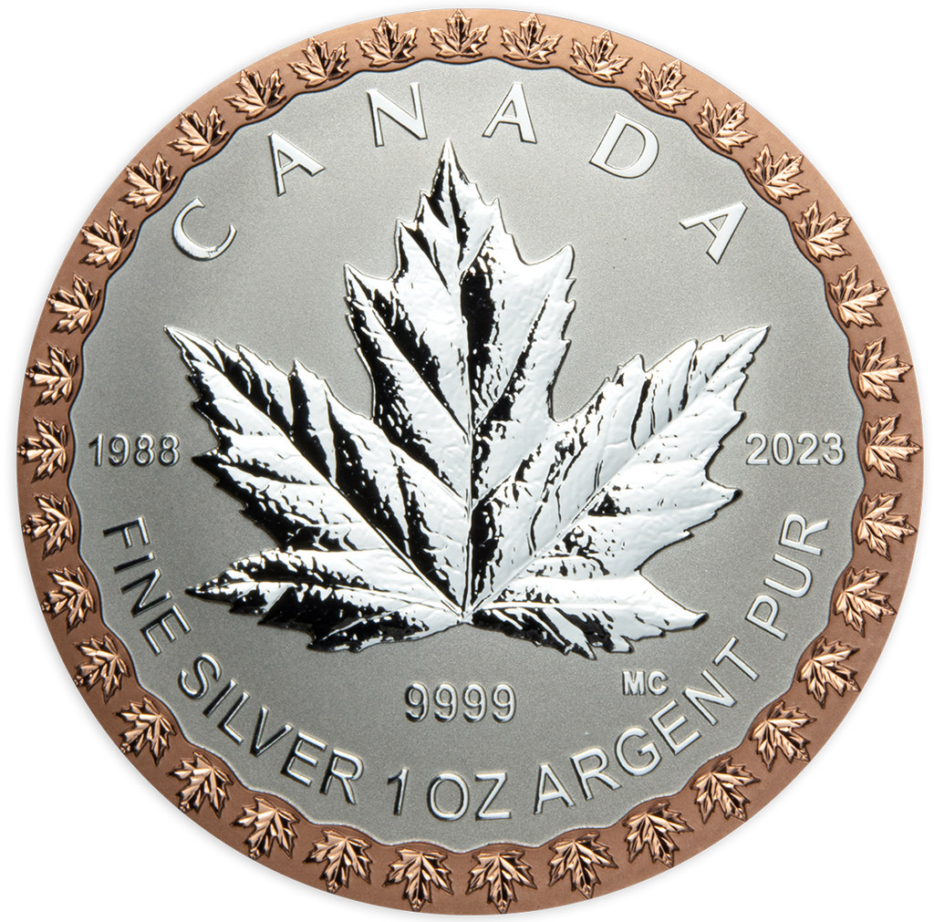 2022 Canada Silver Maple Leaf Fractional Year Set 35th Anniversary Silver Maple Leaf 5 Coins Silver $5 Reverse