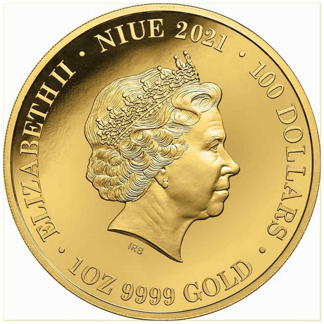 Niue 2021 Australia At Night Dingo $100 1 Oz Gold Proof Platinum Plated