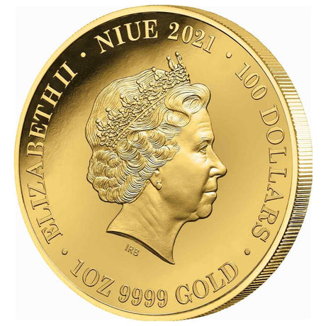 Niue 2021 Australia At Night Dingo $100 1 Oz Gold Proof Platinum Plated