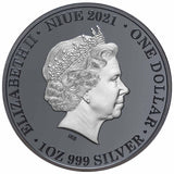 Niue 2021 $1 Australia at Night Dingo 1oz Silver Black Proof 1000 Mintage