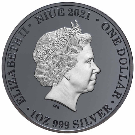 Niue 2021 $1 Australia at Night Dingo 1oz Silver Black Proof 1000 Mintage