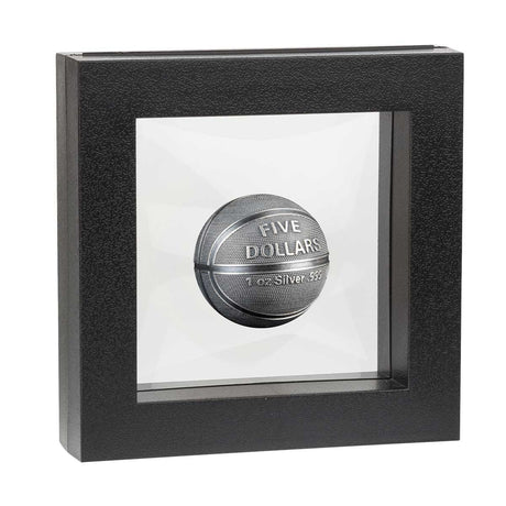 Samoa 2021 $5 Basketball-shaped Coin 1oz Silver Antique Coin Display Case
