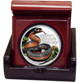 Niue 2022 $1 Deadly & Dangerous Red-Bellied Black Snake Coloured 1oz 99.99% Silver Proof Coin