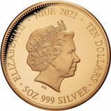 CERTIFICATE # 8 Niue 2022 $10 Apex Predators - Cougar vs Bear Selectively Gold-Plated 5oz Silver Proof Coin