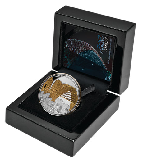 Niue 2022 $1 Sydney Harbour Bridge "The Coat Hanger" Gold-plated 1oz Silver Proof Coin