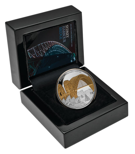 Niue 2022 $1 Sydney Harbour Bridge "The Coat Hanger" Gold-plated 1oz Silver Proof Coin