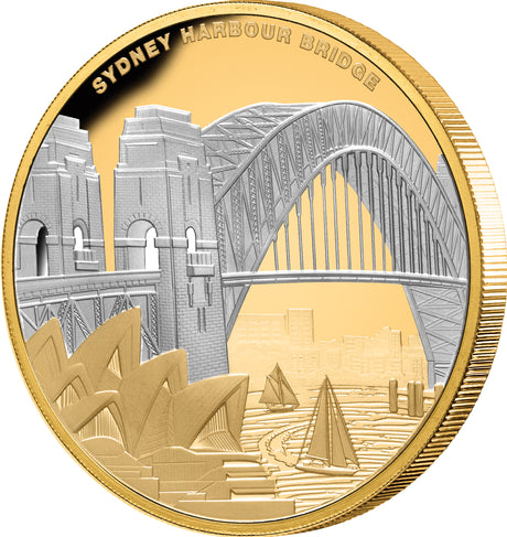 Niue 2022 $100 Sydney Harbour Bridge "The Coat Hanger" Platinum-plated 1oz Gold Proof