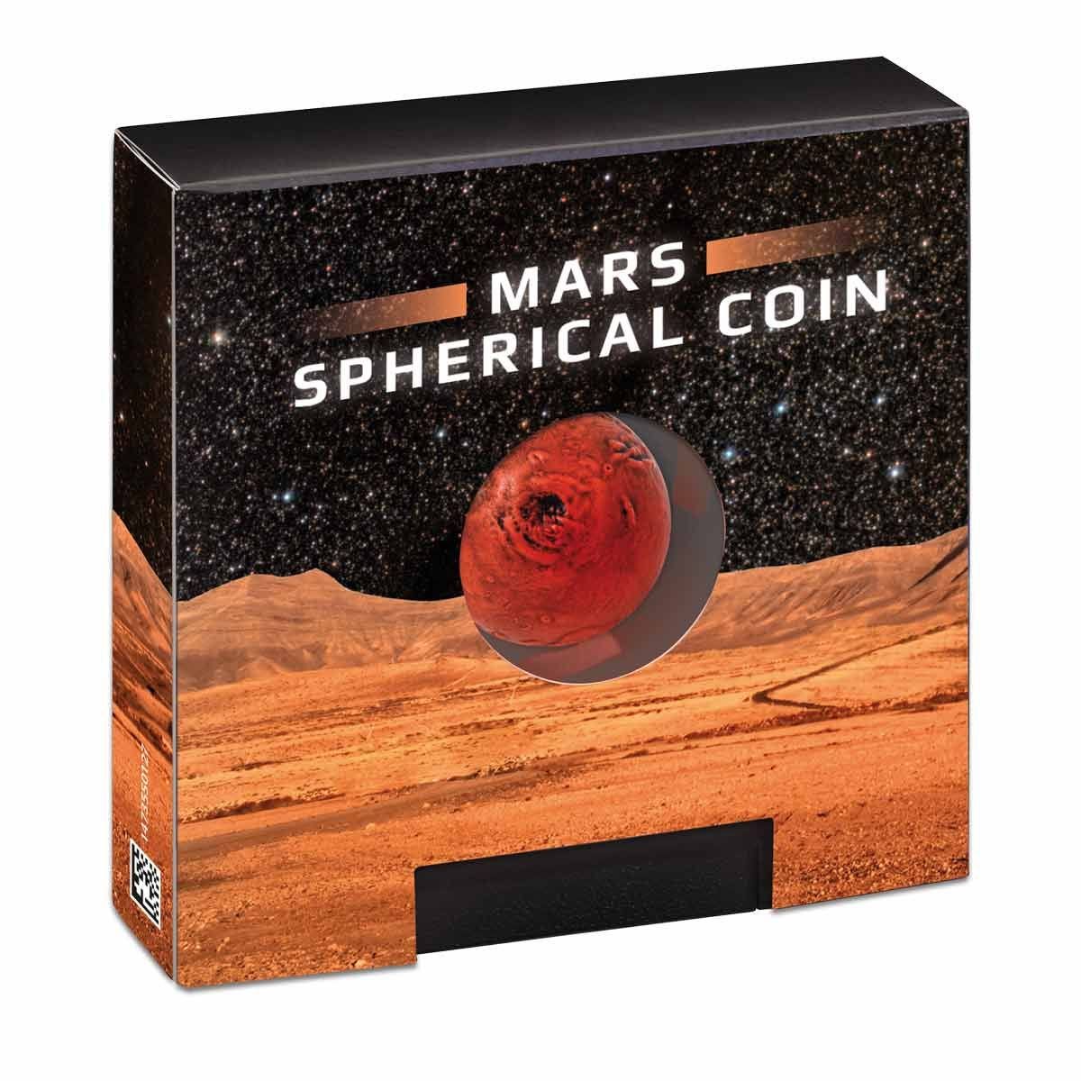 Barbados 2021 $5 Mars Sphere 1oz Silver Antique Coin