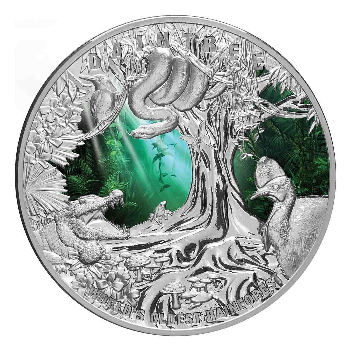 Niue 2022 $10  World Money Fair/WMF Daintree Rainforest Colour 5oz Silver Proof Coin