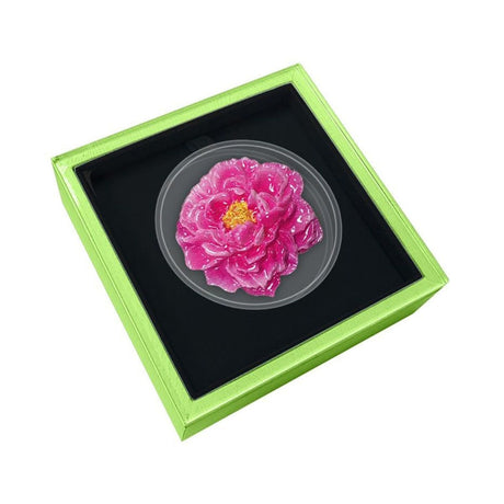 Niue 2022 $2 World Enchanting Flower Collection- Peony Flower-Shaped 1oz Silver Prooflike Coin