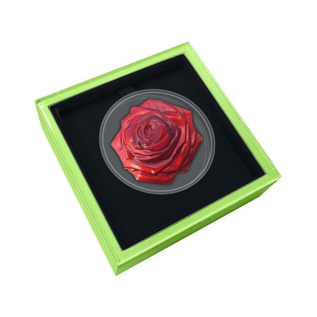 Niue 2022 $2 World Enchanting Flower Collection- Rose Flower-Shaped 1oz Silver Prooflike Coin
