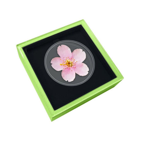 Niue 2022 $2 World Enchanting Flower Collection- Cherry Blossom-Shaped 1oz Silver Prooflike Coin