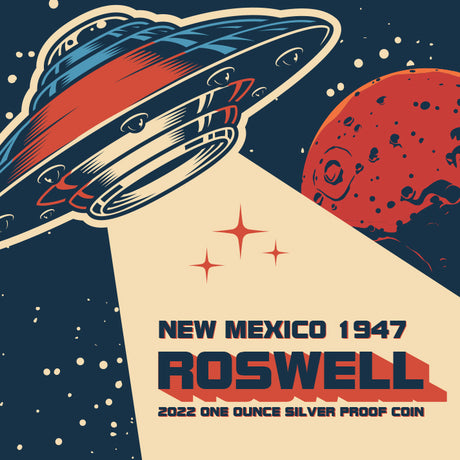 Niue 2022 $1 Roswell 1oz Silver Proof Coin