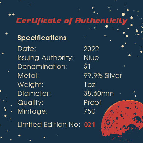 Niue 2022 $1 Roswell 1oz Silver Proof Coin