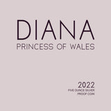 Tokelau 2022 $10 Diana Princess of Wales Rose-Gold Plated Coloured 5oz Silver Proof Coin Certificate