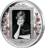 Tokelau 2022 $10 Diana Princess of Wales Rose-Gold Plated Coloured 5oz Silver Proof Coin reverse