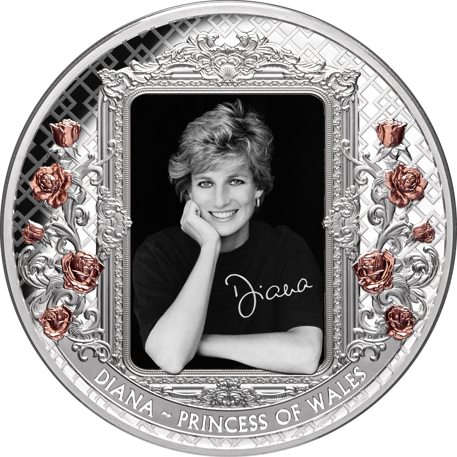 Tokelau 2022 $10 Diana Princess of Wales Rose-Gold Plated Coloured 5oz Silver Proof CoincReverse