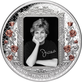 Tokelau 2022 $10 Diana Princess of Wales Rose-Gold Plated Coloured 5oz Silver Proof CoincReverse
