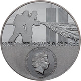 Cook Islands 2021 $20 Firefighter - Real Heroes – Only the Brave are Free - 9/11 3 Oz Pure Silver Black Proof Coin CIT Smartminting®
