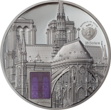 Palau 2021 $25 Notre Dame de Paris Tiffany Art 5 Oz Black Silver Proof Coin CIT Smartminting®