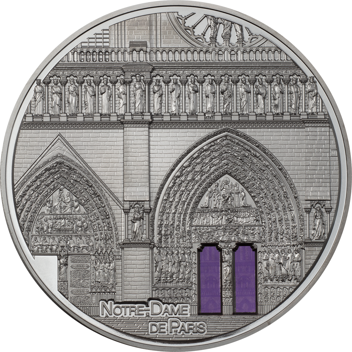 Palau 2021 $25 Notre Dame de Paris Tiffany Art 5 Oz Black Silver Proof Coin CIT Smartminting®