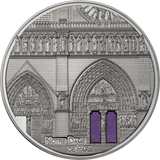 Palau 2021 $25 Notre Dame de Paris Tiffany Art 5 Oz Black Silver Proof Coin CIT Smartminting®