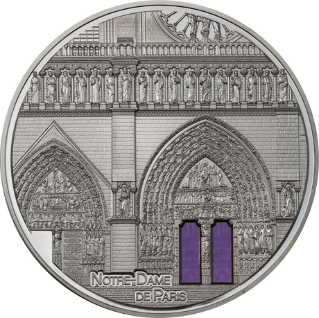 Palau 2021 $25 Notre Dame de Paris Tiffany Art 5 Oz Black Silver Proof Coin CIT Smartminting®