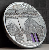 Palau 2021 $25 Notre Dame de Paris Tiffany Art 5 Oz Black Silver Proof Coin CIT Smartminting®