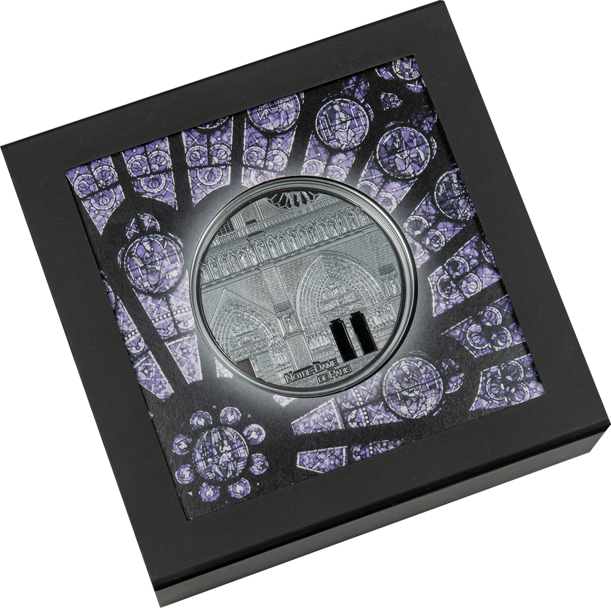 Palau 2021 $25 Notre Dame de Paris Tiffany Art 5 Oz Black Silver Proof Coin CIT Smartminting®