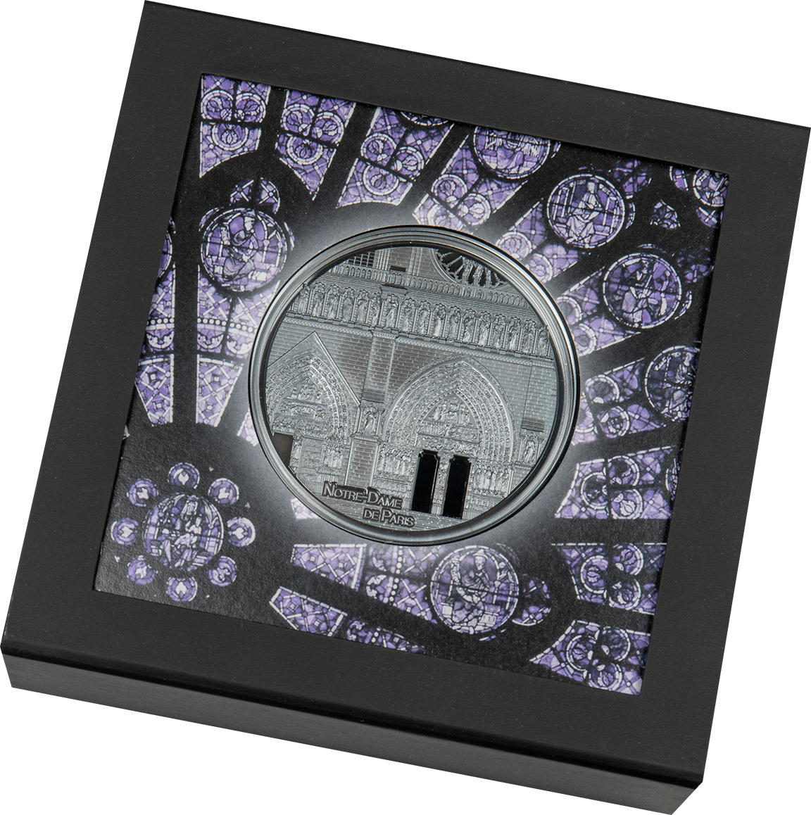 Palau 2021 $25 Notre Dame de Paris Tiffany Art 5 Oz Black Silver Proof Coin CIT Smartminting®