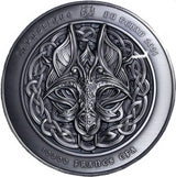 Republique du Tchad 2021 10000 Francs Binding of Fenrir 2 Oz Antiqed Silver 11.5 oz Copper Coin
