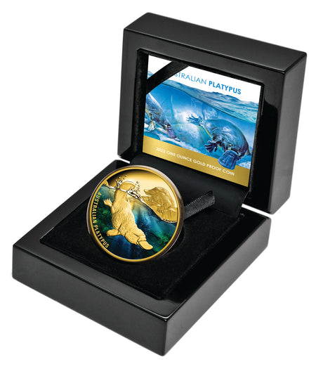 Niue 2022 $100 Platypus 1oz Gold Proof Coin Certificate Number #22
