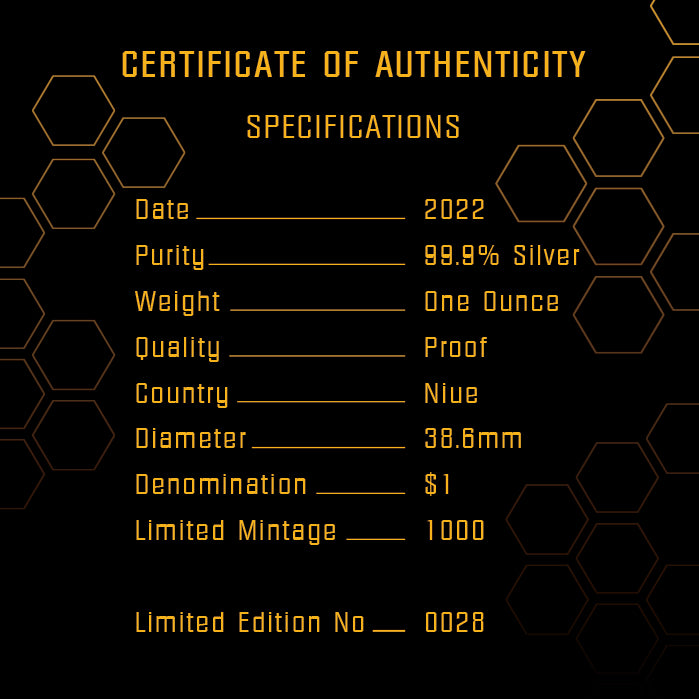 Niue 2022 $1 Honey Bee 200th Anniversary 1oz Silver Proof Coin