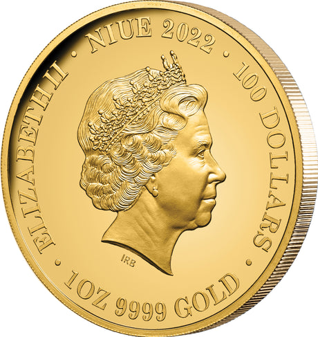 Tuvalu 2022 $100 Aurora Australis 1oz Gold Proof Coin